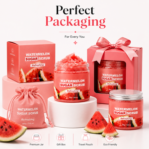 Bulk Organic Natural Sugar Glycerin <b>Body</b> <b>Scrub</b> Custom Logo Watermelon Exfoliating <b>Body</b> Polish Summer Skin Care Whitening - Product Image 6