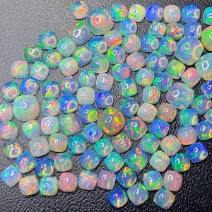 Opalite d'Éthiopie en forme de paine de sucre, cabochons Welo, opale multicolore, lot de pierres précieuses de 4 mm à 6 mm, opale naturelle pour la création de bijoux - Product Image 6