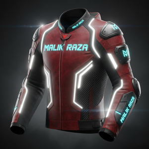 Veste de moto Malik Raza Elite Class |   100% Fait à la main |   Vêtements de motard en cuir de vachette de qualité supérieure - Product Image 4