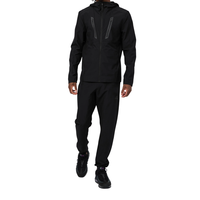 Ensemble survêtement coupe-vent personnalisé pour homme, en nylon/polyester tricoté, séchage rapide, sportif, à capuche, haute qualité, veste et pantalon