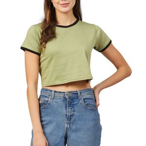 T-shirt court oversize pour femme, imprimé graphique personnalisé, en coton, décontracté, à manches courtes, coupe ample, été, vente en gros, OEM - Product Image 1