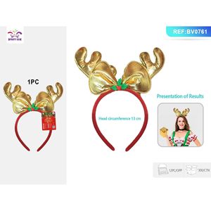 Serre-têtes de Noël, pinces en forme de bois de renne et chapeaux de Père Noël, ensemble de 12 pièces - Product Image 2