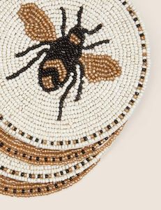 Charming Handcrafted Embroidery <b>Beaded</b> <b>Coaster</b> with Unique Decorative Pattern for Coffee Tea Serving and Dining Table Styling - Product Image 6