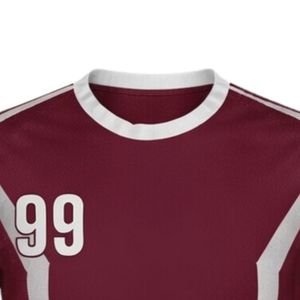 Maillot de handball sublimé marron pour homme, manches courtes, en polyester, tenue d'équipe, vêtements de sport pour match - Product Image 5