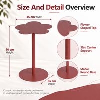 Table d'appoint en métal en forme de fleur, design moderne KD, petite table d'appoint pour salon, chambre à coucher, vente en gros OEM ODM