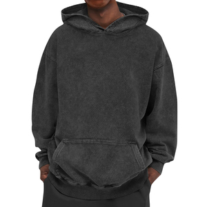 Nueva Sudadera con Capucha Holgada Estilo Urbano, 100% Algodón, Forrada, con Cremallera, Personalizada, Vintage, Lavado Ácido, Efecto Desgastado por el Sol, con Pedrería, Antiencogimiento, para Invierno - Product Image 6