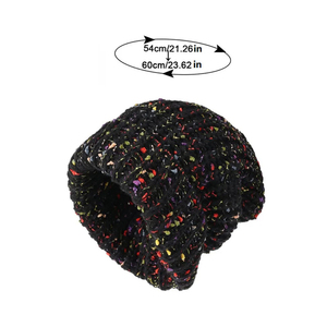 Unisex Knit Beanie Hat 100% Acrylic Cuffed <b>Winter</b> <b>Cap</b> Casual Style for Adults Black Multicolor Speckle Pattern - Product Image 1