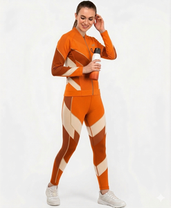 Conjunto Deportivo para Mujer, Reversible, con Cierre Completo, Cuello Alto, 100% Algodón, Sudadera Deportiva, Pantalones Jogger con Cintura Elástica, para Gimnasio y Entrenamiento - Product Image 1