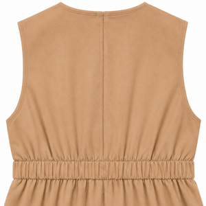 Robe d'écolière sans manches à col en V plissée style A-line avec chemise blanche à manches longues pour enfants - Product Image 4