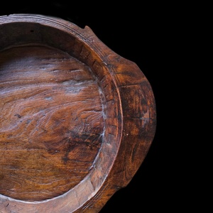 Bol de service en bois de manguier émaillé L2026, saladier sur pied en bois d'acacia, bol à fruits décoratif surélevé en bois pour servir des collations - Product Image 4