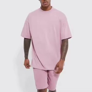 Ensemble T-shirt à capuche et short coupe droite pour homme 2026 – 100 % coton biologique de haute qualité – Tenue d'été unie pour sports d'hiver - Product Image 2