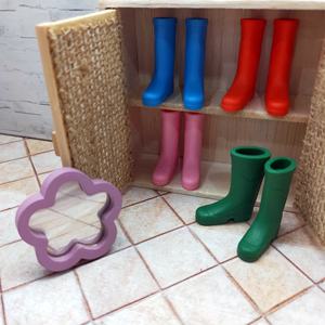 Colorido escala 1:12 goma/madera/arcilla Botas de lluvia muebles juguetes decoraciones en miniatura para accesorios de casa de muñecas DIY - Product Image 4