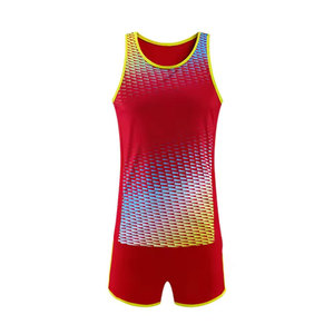 Wholesale Custom Made Sport <b>Running</b> Athletes Sleeveless Track and Field Uniform Unisex <b>Singlet</b> and Short Design Team logo - Product Image 5