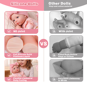 Babeside Hallie 16 Zoll Lebensechte Reborn-Babypuppe Vollsilikon Niedliches Kleines Mädchen Realistische Neugeborenen-Puppe - Product Image 4