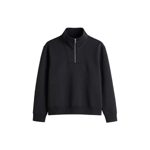 Sweat-shirts pour hommes 100% coton de haute qualité avec fermeture éclair quart de tour, fermeture éclair quart de tour brodée, fermeture éclair quart de tour avec logo personnalisé - Product Image 1