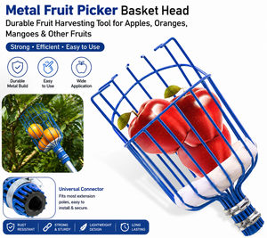 Cabezal de Cesta Recolectora de Frutas de Metal Reforzado, Herramienta Universal para Recoger Manzanas, Mangos, Naranjas, Limones y Peras - Product Image 4