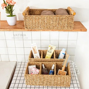Ensemble de 3 paniers de rangement en jonc de mer à compartiments, faits à la main, vente en gros, écologiques, fabriqués au Vietnam - Product Image 6