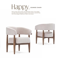 Fauteuil d'appoint moderne scandinave en tissu durable, inclinable manuellement, avec rembourrage en mousse et pieds en bois, pour salon et maison
