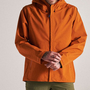 Chaqueta Impermeable con Capucha para Hombre, Ropa Casual para Exteriores, Exterior de Poliéster, Cierre de Cremallera, Estilo Otoñal, Naranja - Product Image 1