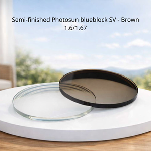 Lentes Semiterminadas de Visión Única SFSV MR8 1.67 Esféricas Fotocromáticas Fotosun Gris Marrón Blueblock UV420 Sin Recubrimiento UC Ópticas - Product Image 2