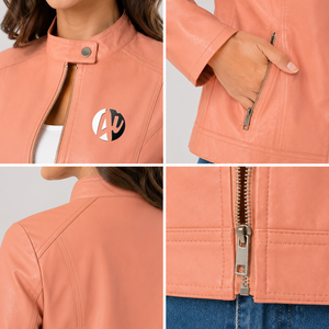 Chaqueta de cuero para mujer con diseño contemporáneo, tacto cómodo y calidad premium para una elegancia y confianza diarias. - Product Image 6
