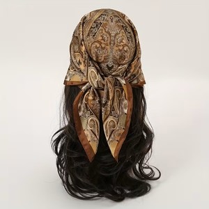 Custom Printed <b>Women's</b> Silk Satin Scarf Lightweight Fashion <b>Bandana</b> Head Wrap Neckerchief for Spring Summer Autumn - Product Image 2