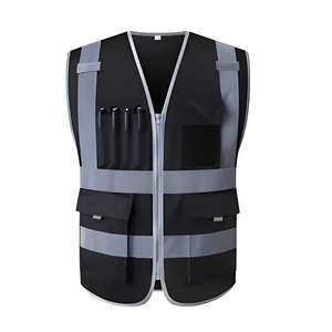 Gilet de presse pour journalistes, photographes et reporters, haute visibilité, réfléchissant, en coton, unisexe, multi-poches, utilitaire, porte-badge avec logo - Product Image 1