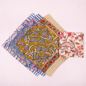 Mouchoirs de luxe Jaipur imprimés au bloc, motif floral, bandana en coton, haute qualité, vintage, fabriqué en Inde, écologique, cadeau pour - Product Image 3