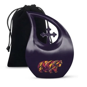 <b>Large</b> Green Tear Drop Chess Cremation Adult <b>Urn</b> for Human Ashes Decorative <b>Large</b> Cross Memorial <b>Urn</b> With Free Velvet Bag - Product Image 3