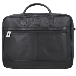 Black Leather Business Laptop <b>Bag</b> with Adjustable Shoulder Strap & Storage Pockets Durable Office Carry Case - Product Image 6