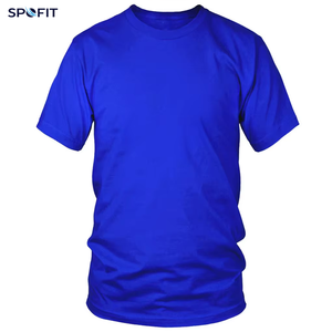 <b>Men</b> Royal <b>Blue</b> Short Sleeve O-Neck T-Shirt Regular Fit Casual Jersey Cotton Breathable Solid Color Design - Product Image 1