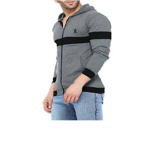 Sudadera con capucha y cremallera con estampado retro, 80% algodón, 20% poliéster, nueva sudadera de invierno para hombre, de algodón y forro polar. - Product Image 3