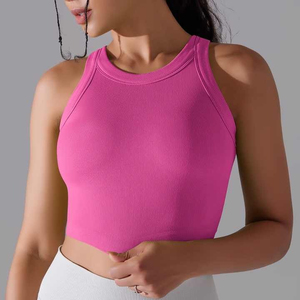 Women Slim Fit Tank <b>Top</b> Gym Wear Fitness Sports Vest Ribbed Running Crop <b>Top</b> 2026 Summer Digital Printing 100% Cotton Breathable - Product Image 5