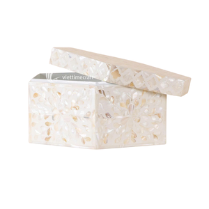 Handcrafted Modern Mother Pearl Jewelry <b>Box</b> Shell Inlay <b>Storage</b> Case Mosaic <b>Decorative</b> Eco-Friendly Multifunction Organizer <b>for</b> - Product Image 2