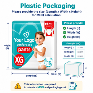 บรรจุภัณฑ์พลาสติกแบบ OEM ODM สำหรับกางเกงผ้าอ้อมเด็กแบบสวม ผลิตโดยโรงงาน PE ขายส่งถุงบรรจุภัณฑ์กันรั่วซึมสูง - Product Image 2