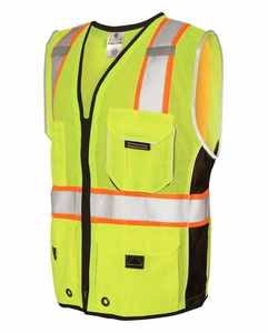 Chaleco de Seguridad de Malla con Siete Bolsillos Exteriores de Poliéster Sólido, un Bolsillo Exterior de PVC en el Pecho, Cierre de Cremallera - Product Image 2