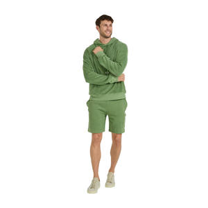Conjunto de Sudadera con Capucha y Pantalones Cortos de Verano para Hombre, 100% Algodón de Alta Calidad, Transpirable, de Secado Rápido, Diseño Holgado con Hombros Caídos - Product Image 1