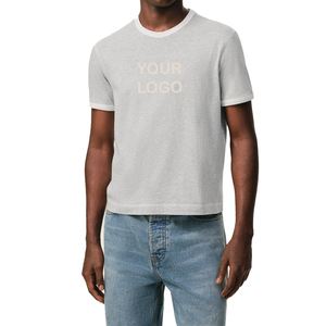 Camiseta de hombre con logo personalizado, camiseta de algodón orgánico, ropa urbana minimalista para hombre, jersey premium OEM, camiseta de moda personalizada para hombre - Product Image 1