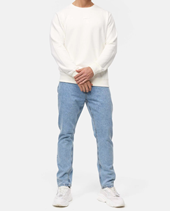 Jean en denim 100 % coton coupe droite, style délavé, jambe large, grande taille, baggy, personnalisé pour homme - Product Image 1