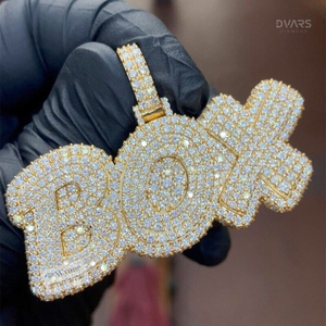 Custom Dvars Diamond DHP-345 Iced Moissanite 18K <b>Gold</b> Plated Luxury HipHop Two-Tone 925 Silver <b>Letter</b> Pendant - Product Image 1