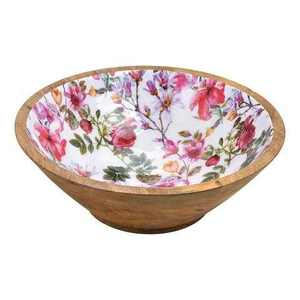Elegante Tazón Decorativo de Madera Hecho a Mano con Estampado Esmaltado para Servir en la Mesa, Ideal para Cocina, Comedor, Restaurante y Cafetería - Product Image 4