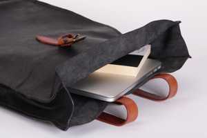 Luxury Brown Leather <b>Roll</b> Top <b>Backpack</b> Classic Aesthetic Laptop Rucksack For High End Retail LTBP-0227 - Product Image 3