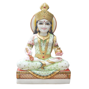 Marble Annapurna Statue | Handcrafted White Marble Annapurna Devi Murti | Premium Hindu Goddess Idol | MALIYAS India - Product Image 2
