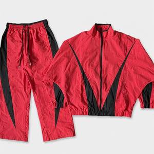 New Demanding Custom Logo Red Black Men's Lightweight Nylon <b>Wind</b> <b>Breaker</b> Trousers Sets Quick Dry Wear Men Set Streetwear Jackets - Product Image 1