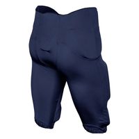 Pantalon de football américain bleu marine avec poches fendues pour protections amovibles, en spandex durable pour les ligues professionnelles