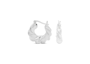 ต่างหูห่วงวงกลมลายวน [เส้นผ่านศูนย์กลาง 8.0 มม.] - Product Image 1