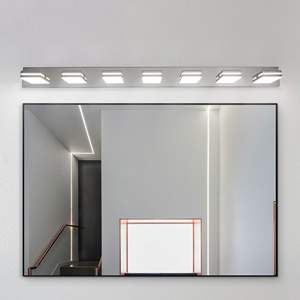 Modern Chrome LED 7-<b>Light</b> <b>Vanity</b> Wall Sconce Sleek Minimalist Bathroom <b>Mirror</b> Design Energy-Efficient Easy Install - Product Image 4