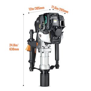 Punzonadora de postes a gasolina de 37.77cc, motor de 4 tiempos, 1000W, cabezal de perforación para 2 postes (55/70 mm), punzonadora de postes tipo T a gasolina de 4 tiempos - Product Image 5