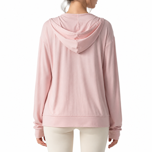 Custom Women Yoga Jacket Quick Dry 4 Way Stretch <b>Zip</b> <b>up</b> Hooded Workout <b>Top</b> Gym Fitness Sportswear Adults Spandex/Polyester 220g - Product Image 2