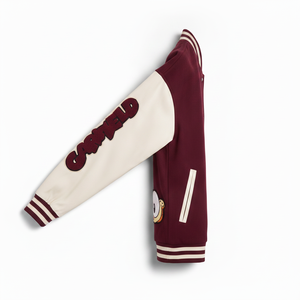Veste universitaire pour homme de couleur marron, manches crème, patch brodé Garfield, veste de baseball bomber, style preppy streetwear - Product Image 4